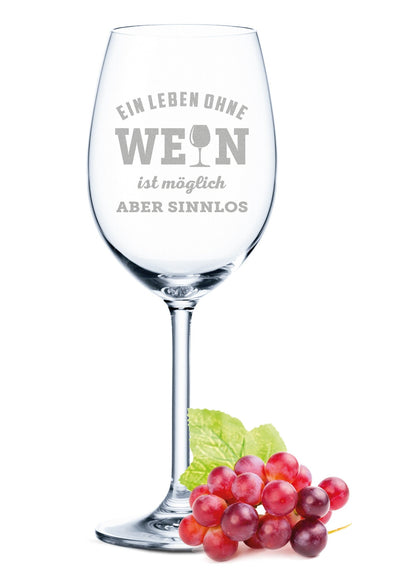 Leonardo Weinglas mit Gravur - "Leben ohne Wein ist möglich aber sinnlos"