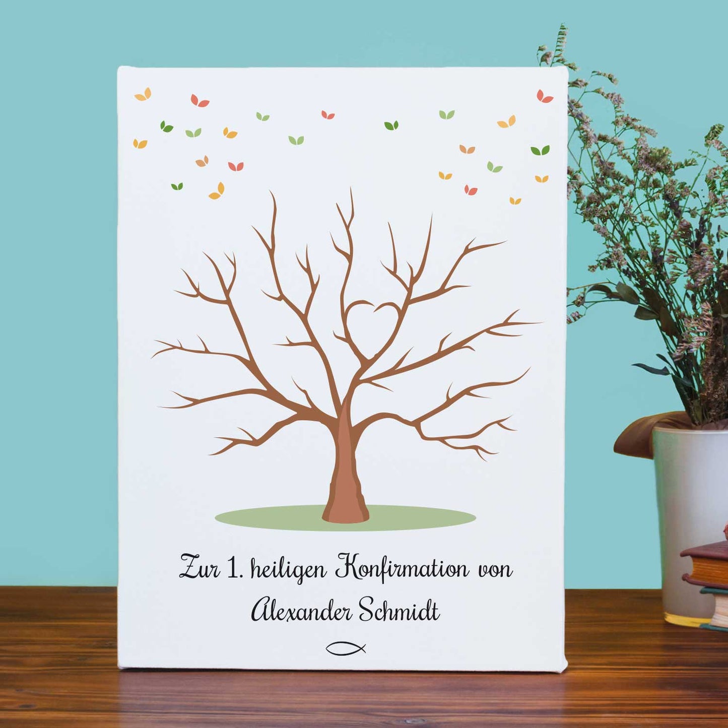 Leinwand als Gästebuch zur Konfirmation
