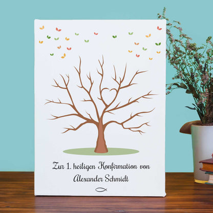 Leinwand als Gästebuch zur Konfirmation