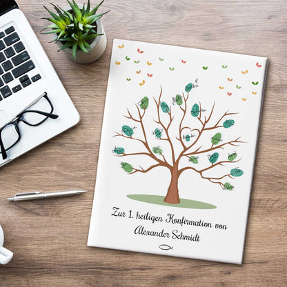 Leinwand als Gästebuch zur Konfirmation