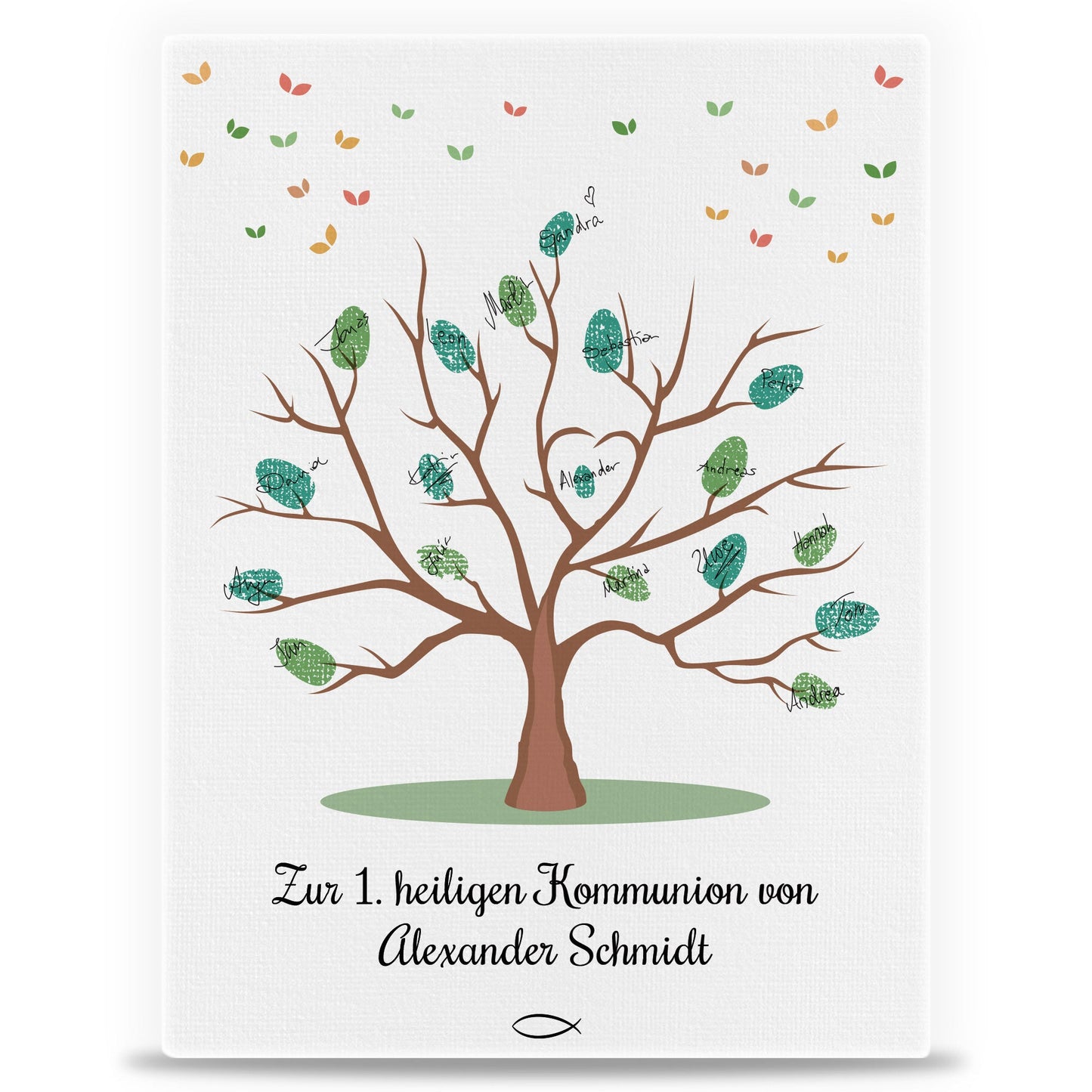 Leinwand als Gästebuch zur Kommunion
