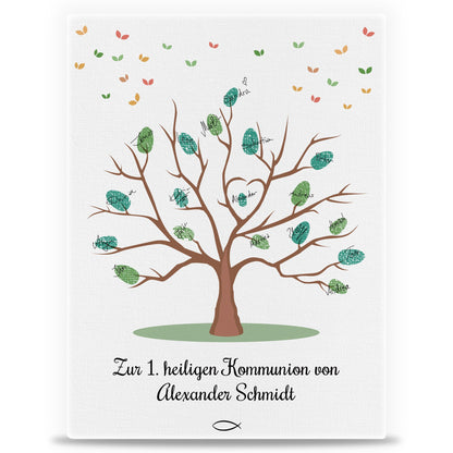 Leinwand als Gästebuch zur Kommunion