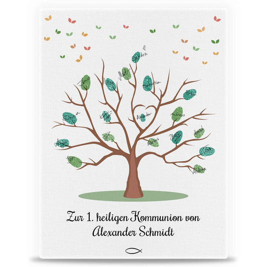 Leinwand als Gästebuch zur Kommunion