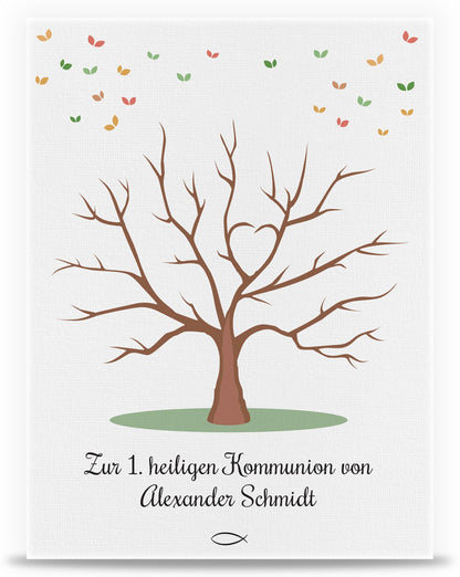 Leinwand als Gästebuch zur Kommunion