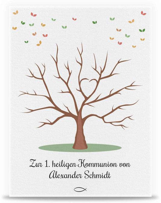 Leinwand als Gästebuch zur Kommunion