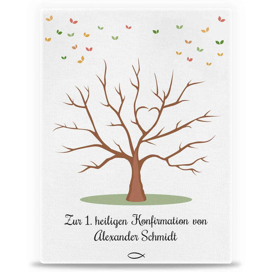 Leinwand als Gästebuch zur Konfirmation