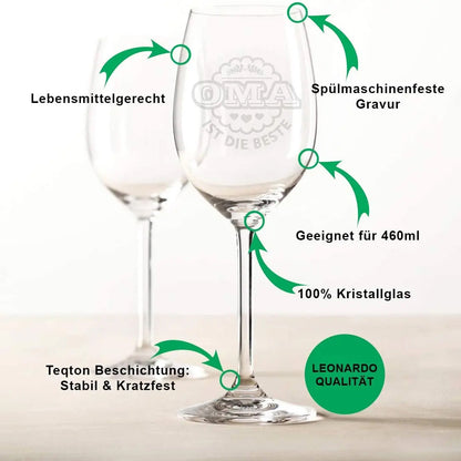 Leonardo Weinglas mit Gravur "Oma ist die Beste"