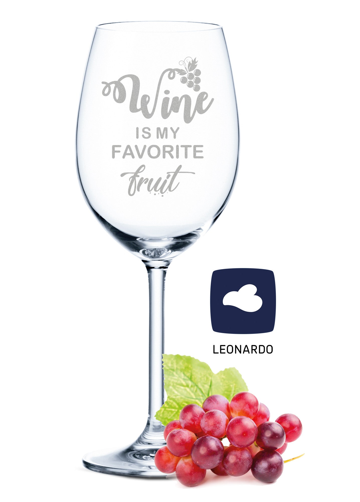 Leonardo Weinglas mit Gravur "Wine is my favorite fruit"