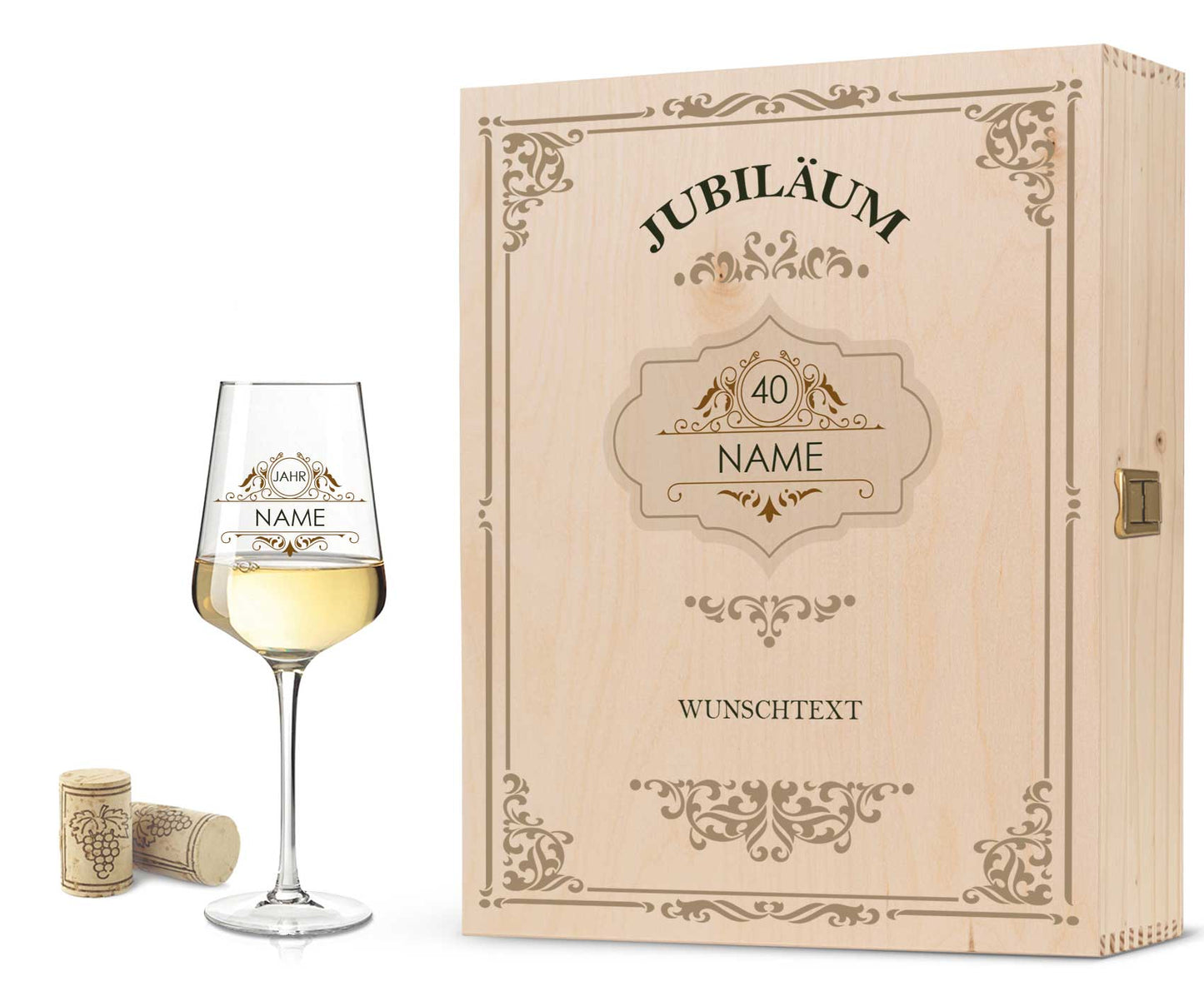Leonardo Weinglas mit UV-Druck "Vintage Jubiläum" mit Namen