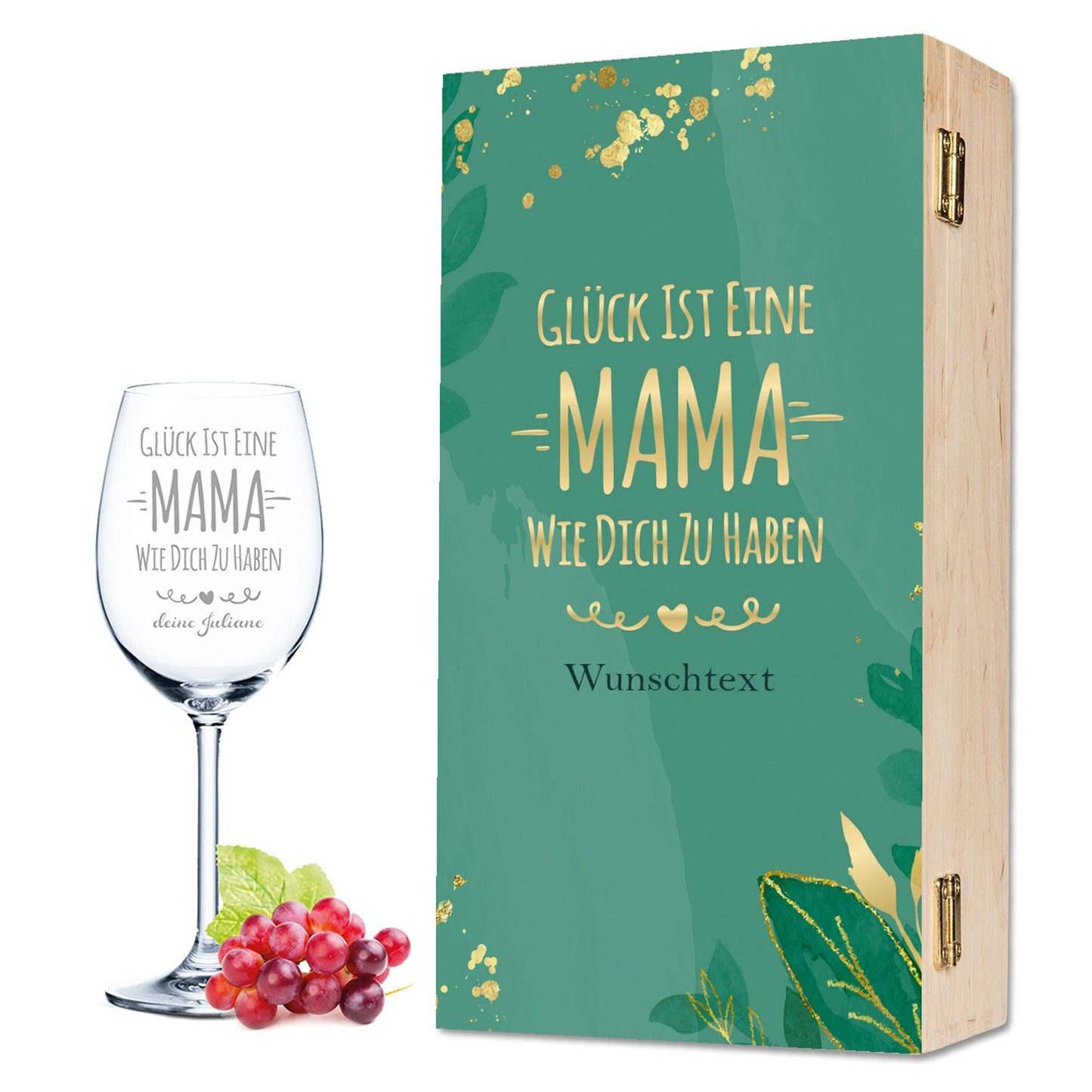 Leonardo Weinglas mit Gravur "Glück ist eine Mama"