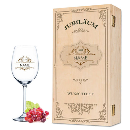Leonardo Weinglas mit UV-Druck "Vintage Jubiläum" mit Namen