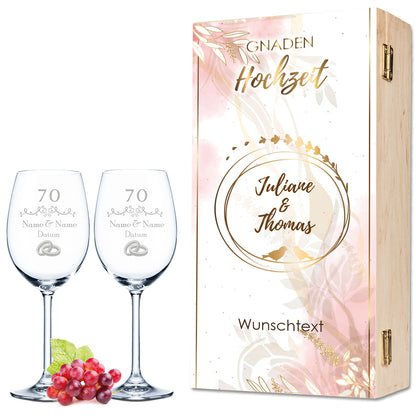 Leonardo Weingläser im "Gnadenhochzeit - 70 Jahre" Design als Set