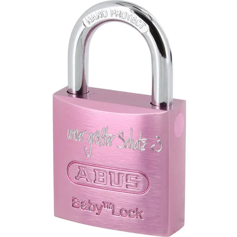 Baby Liebesschloss in Rosa mit Gravur