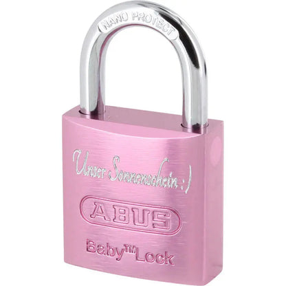 Baby Liebesschloss in Rosa mit Gravur