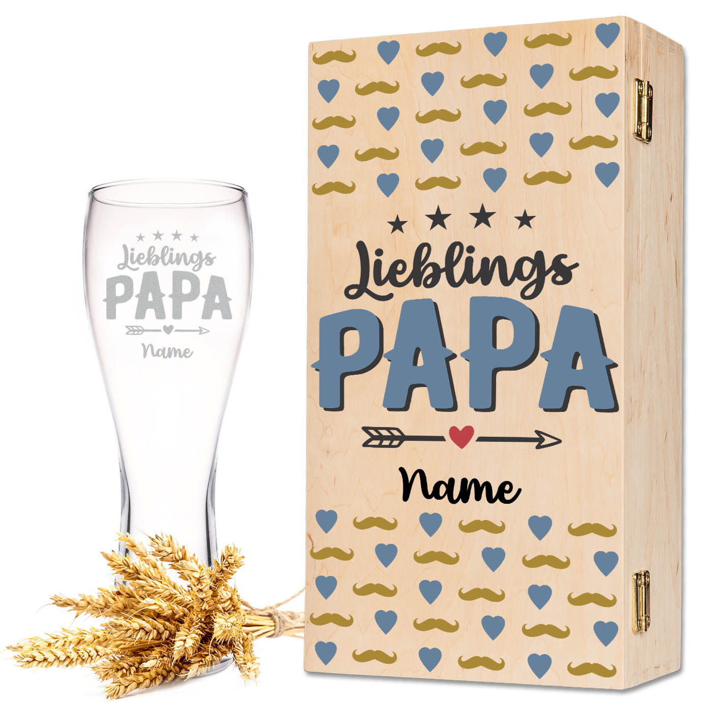 Leonardo Weizenglas "Lieblings Papa" mit Namen
