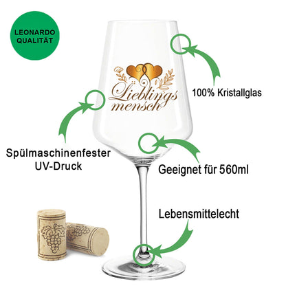 Leonardo Weinglas mit UV-Druck "Lieblingsmensch"
