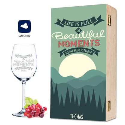Leonardo Weinglas mit Gravur "Life is full of beautiful Moments"