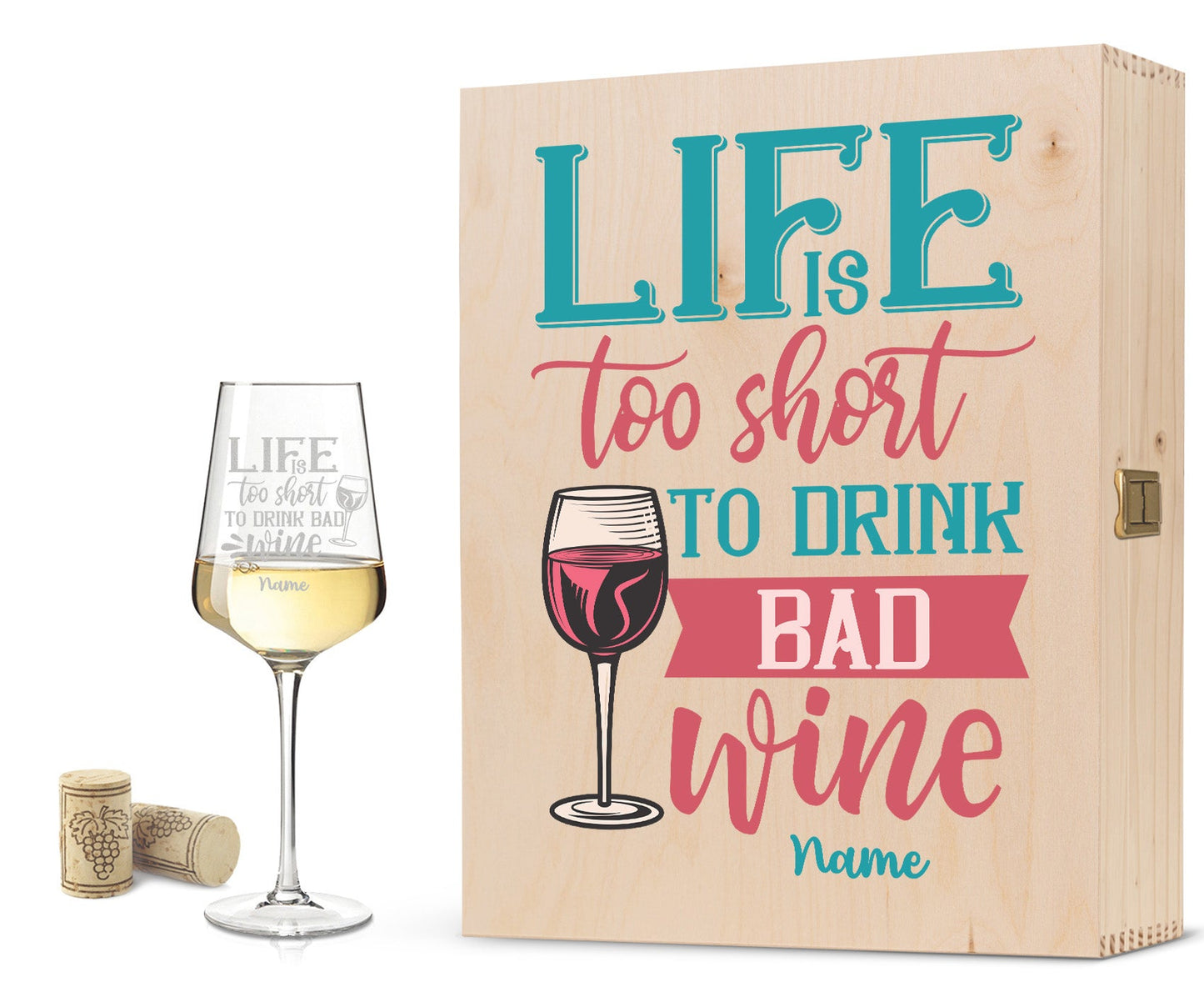 Leonardo Weinglas mit Gravur "Life is too short to drink bad Wine"