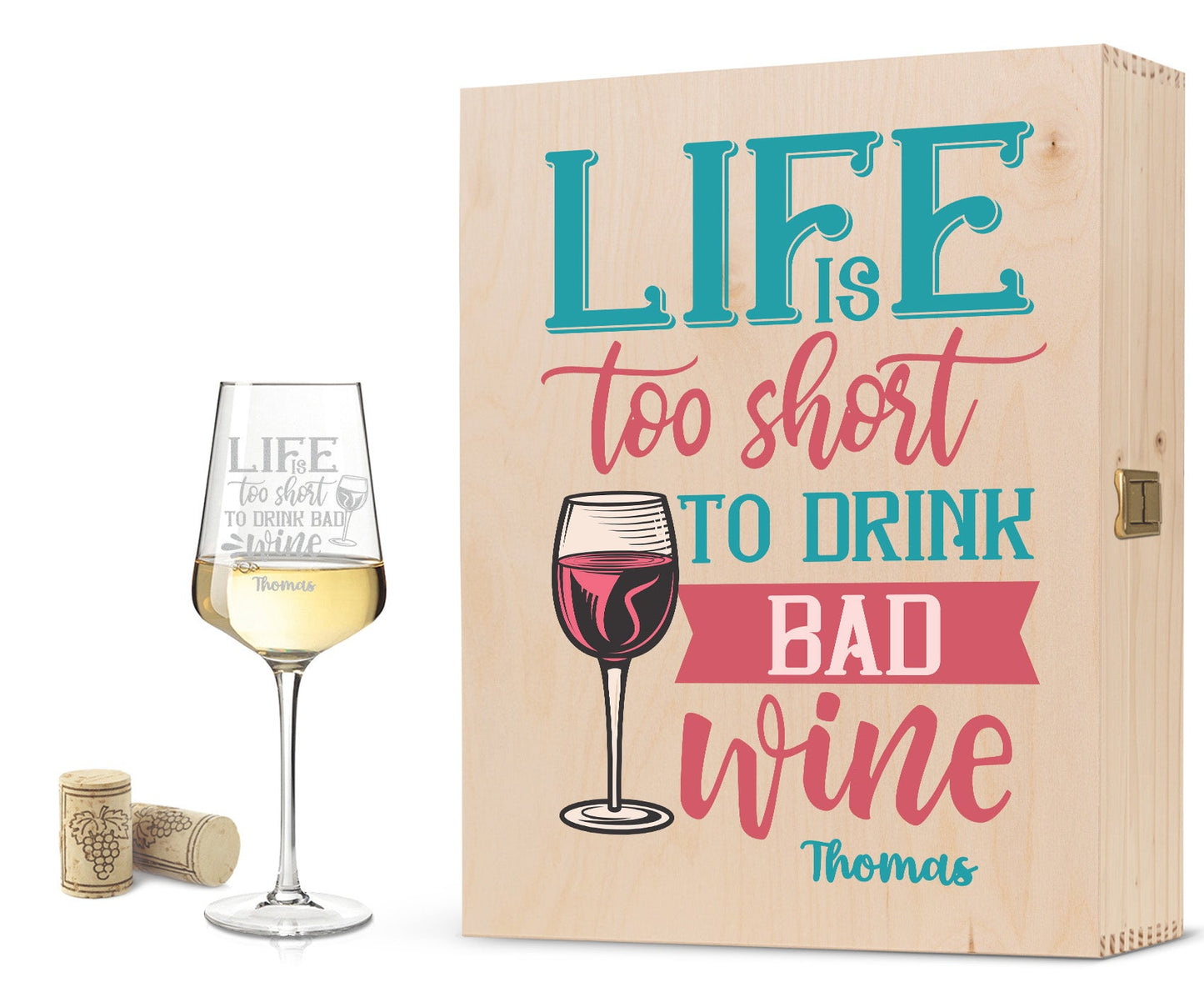 Leonardo Weinglas mit Gravur "Life is too short to drink bad Wine"