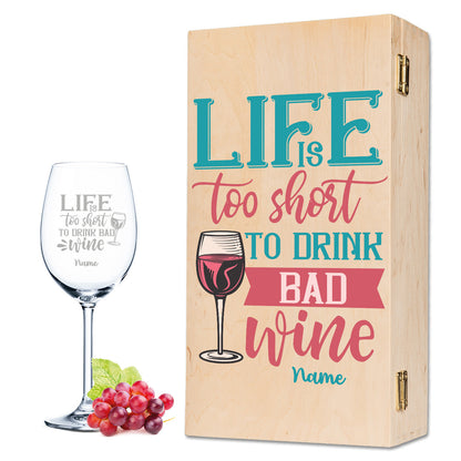 Leonardo Weinglas mit Gravur "Life is too short to drink bad Wine"