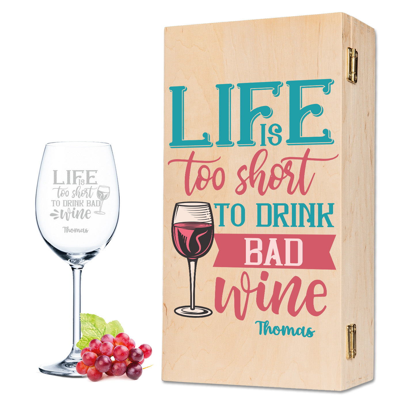 Leonardo Weinglas mit Gravur "Life is too short to drink bad Wine"