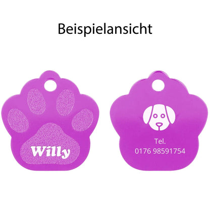 Hundemarke mit Gravur - Große Pfote