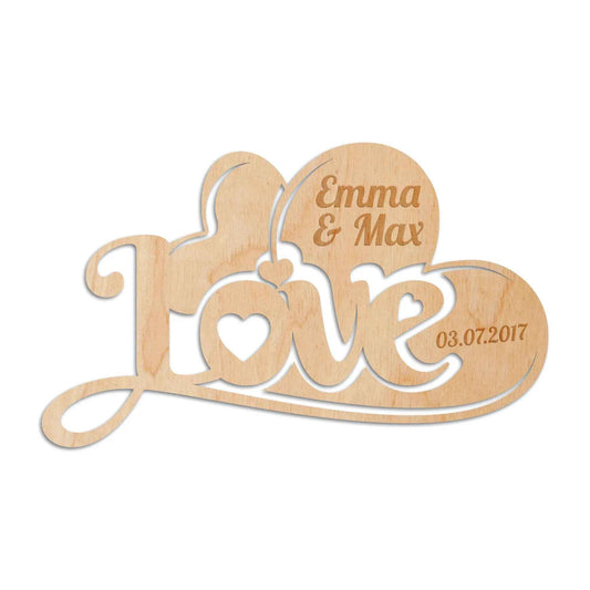 Großes "LOVE" Holzschild mit Gravur