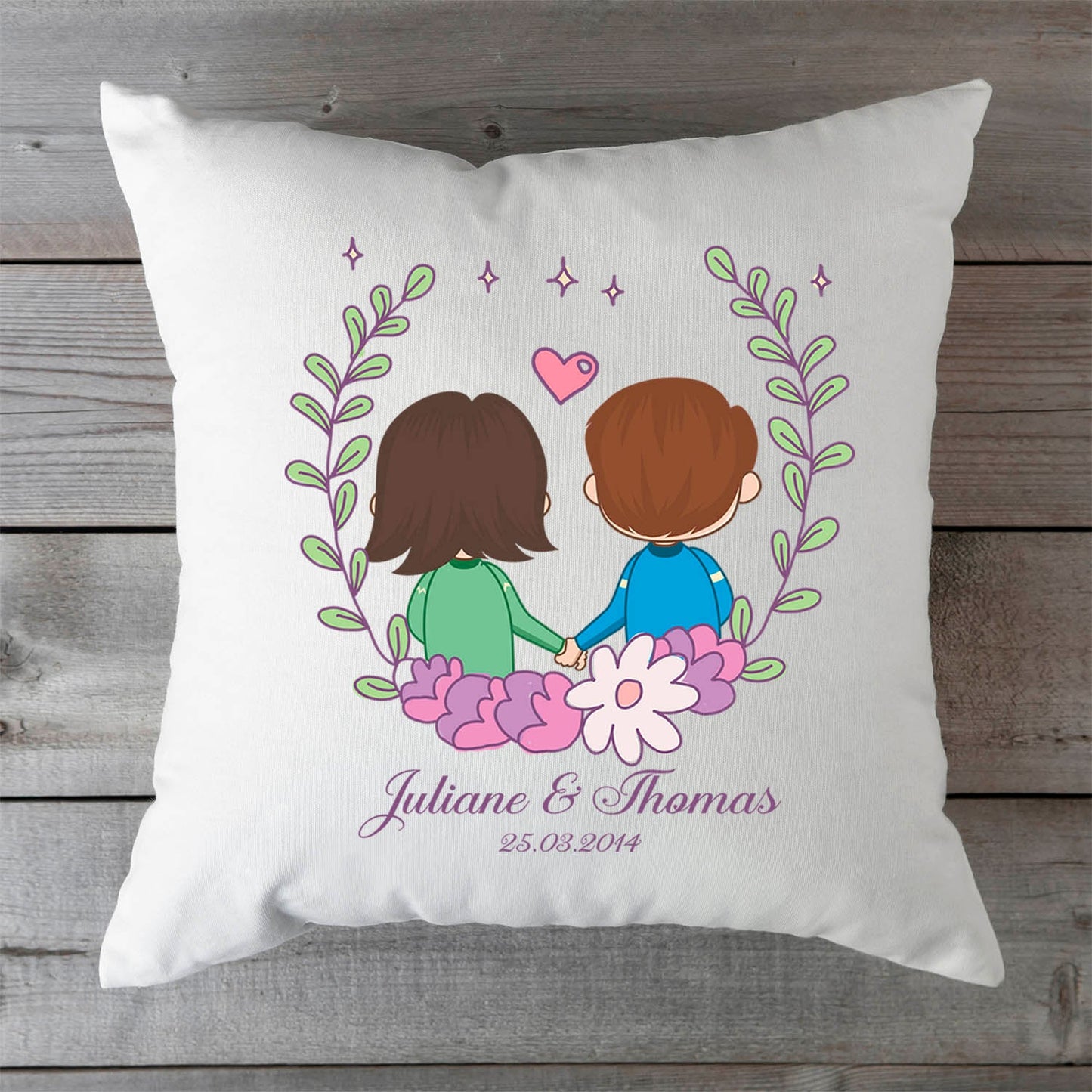 Bedrucktes Kissen mit Motiv "Love Couple"