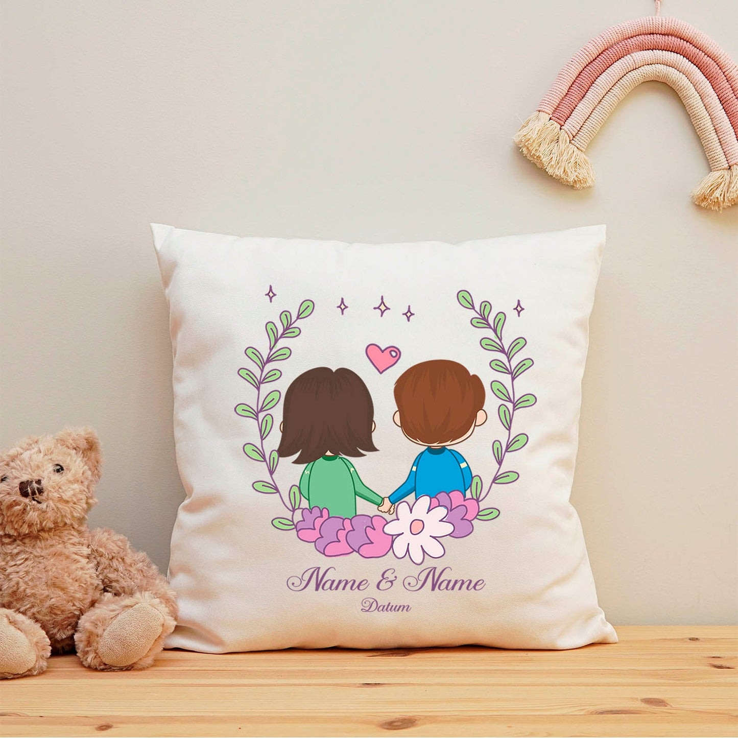 Bedrucktes Kissen mit Motiv "Love Couple"