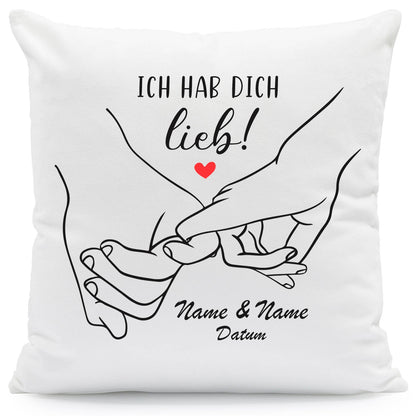 Bedrucktes Kissen mit Motiv "Love Hands"