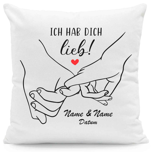 Bedrucktes Kissen mit Motiv "Love Hands"