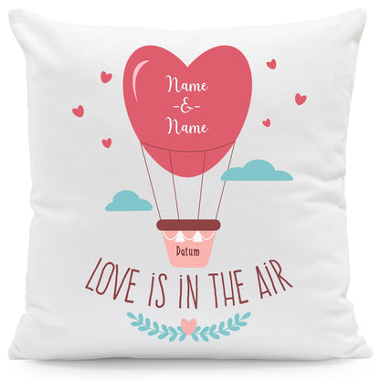 Bedrucktes Kissen mit Motiv Love is in the air