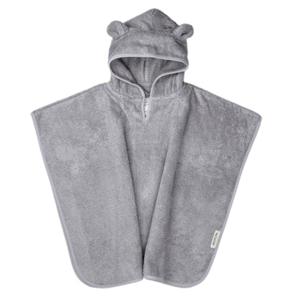 Baby Badeponcho 75x75 cm – „Grau“ mit niedlichen Bärenohren