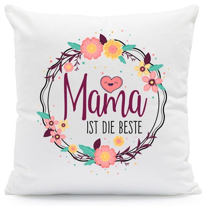Bedrucktes Kissen mit Spruch Mama ist die beste