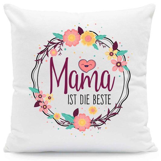 Bedrucktes Kissen mit Spruch Mama ist die beste