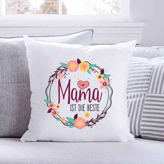 Bedrucktes Kissen mit Spruch Mama ist die beste