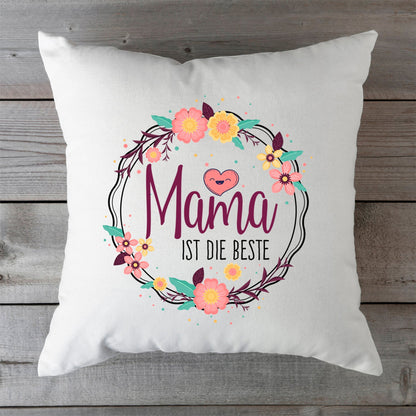 Bedrucktes Kissen mit Spruch Mama ist die beste