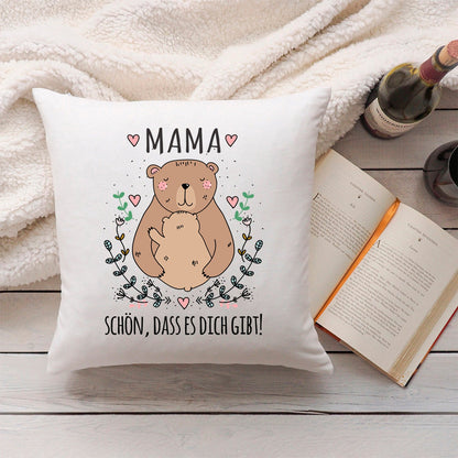 Bedrucktes Kissen mit Spruch Mama schön, dass es dich gibt
