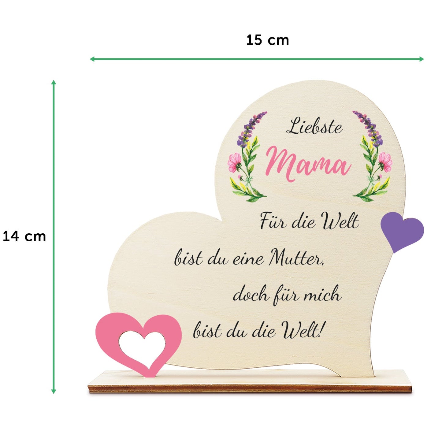 Herz Holzaufsteller "Liebste Mama" zum Muttertag