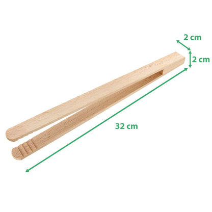Grillzange mit Gravur aus Buchenholz 30cm -