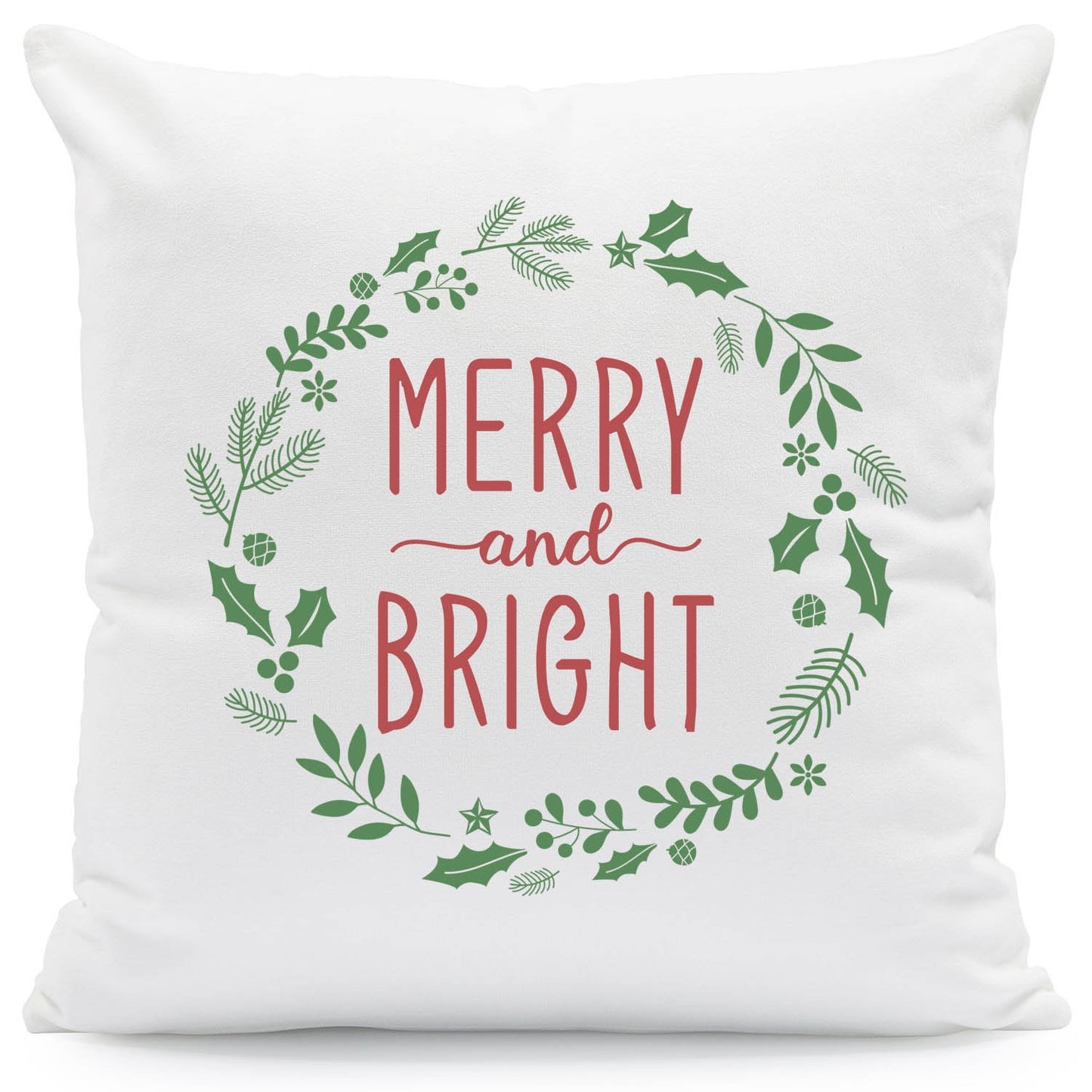 Kissen mit Weihnachtsmotiv - Merry and Bright - Weihnachtsdeko - Geschenke für Frauen & Männer