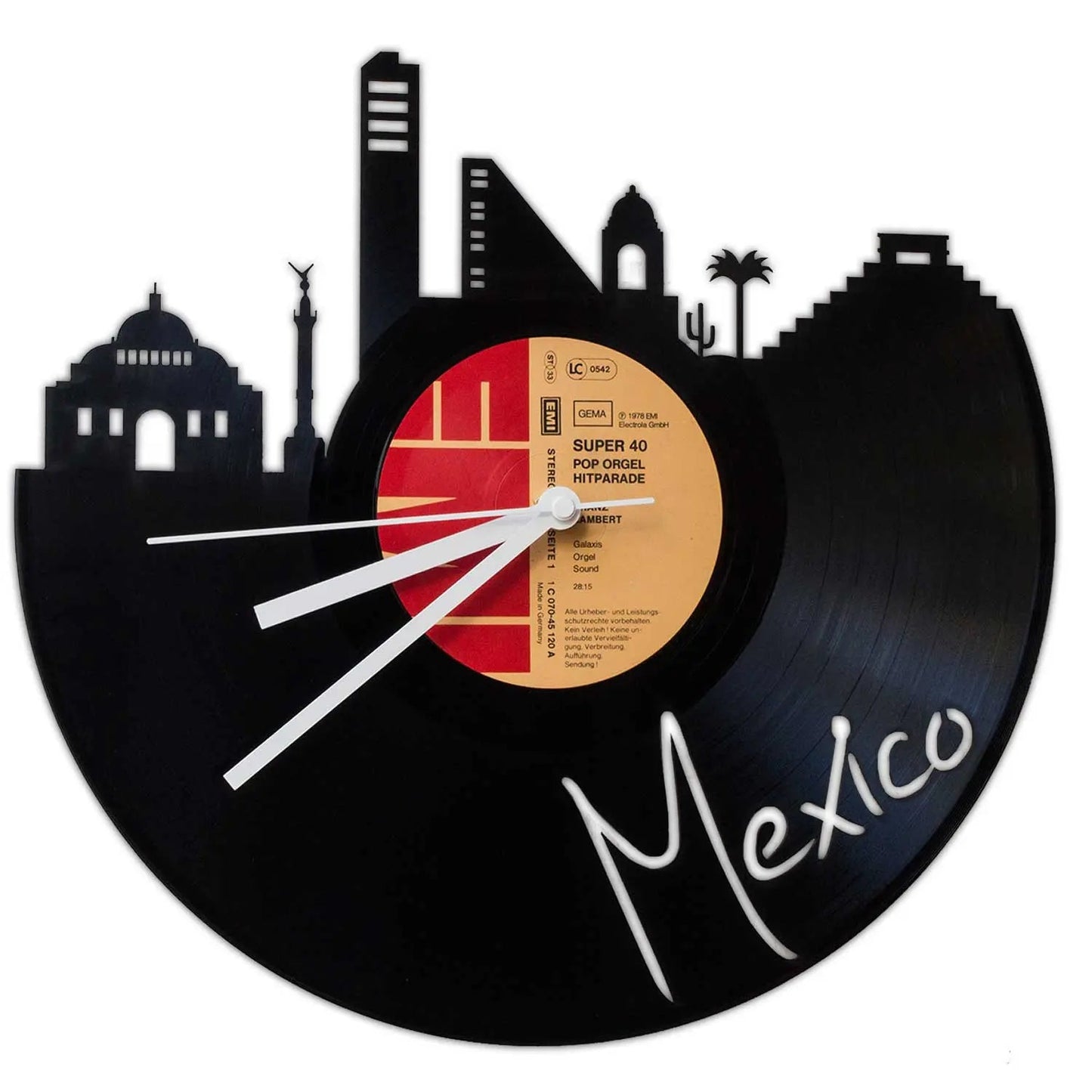 Wanduhr aus Vinyl Skyline Mexico