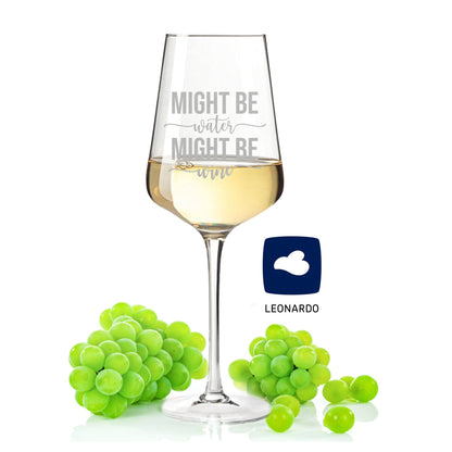Leonardo Weinglas mit Gravur "Might be water might be wine"