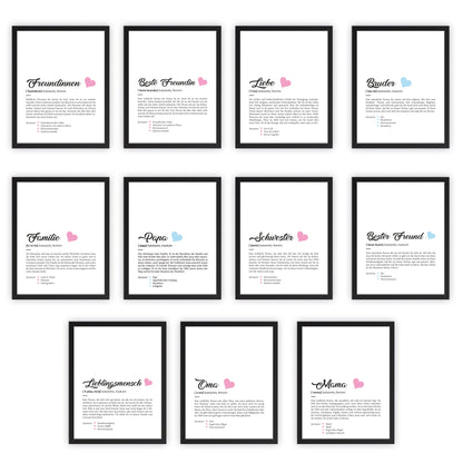 Definition Poster, Kunstdrucke & Worterklärung auf DIN A4 Premium-Foto-Papier