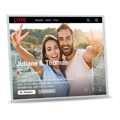 Film Cover auf Acrylglas - Personalisiertes Geschenk mit Foto im Netflix Design