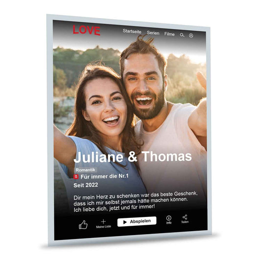 Film Cover auf Acrylglas - Personalisiertes Geschenk mit Foto im Netflix Design