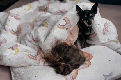 "Regenbogen Einhorn" Premium Kinderbettwäsche