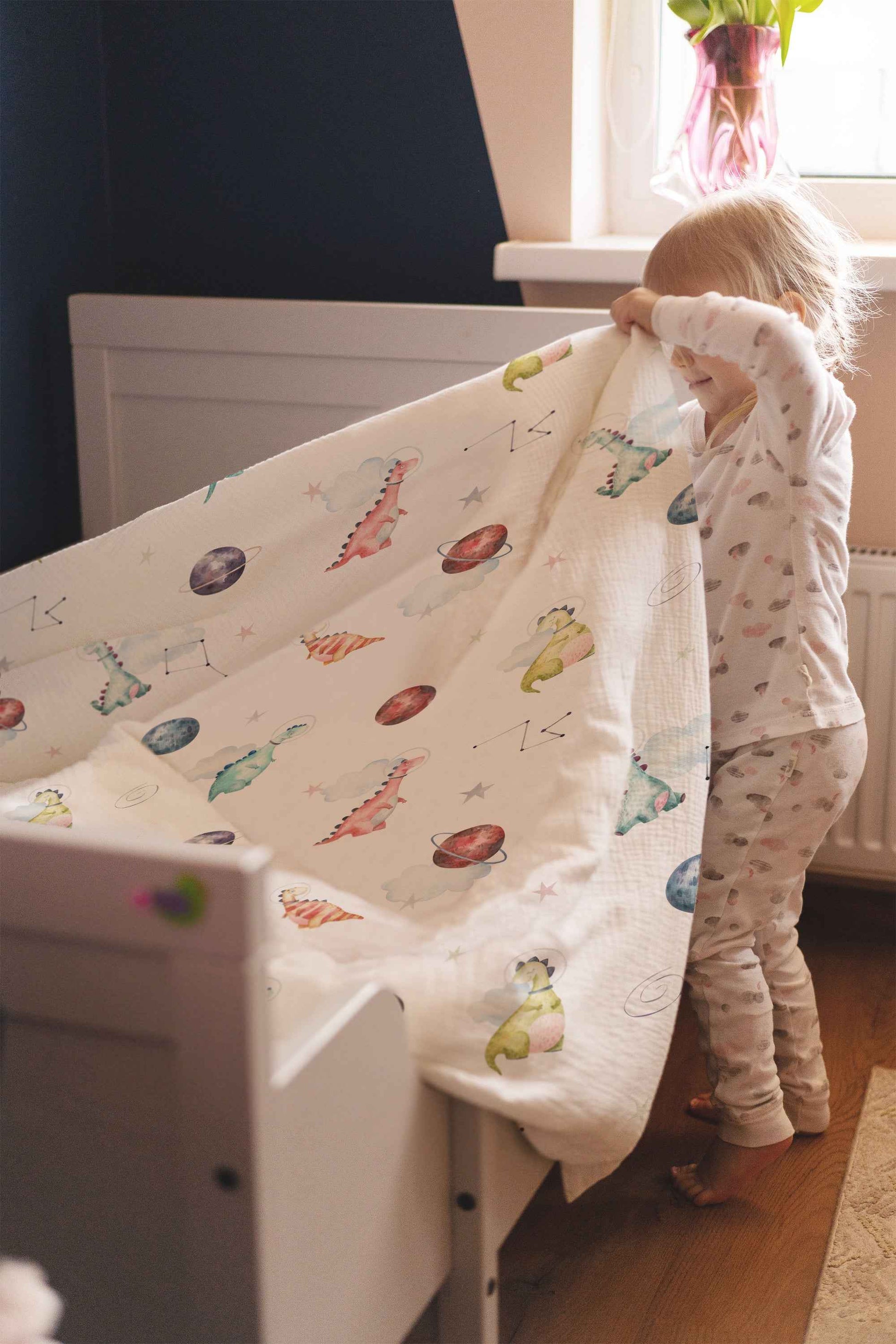 "Dino Galaxy" Premium Kinderbettwäsche