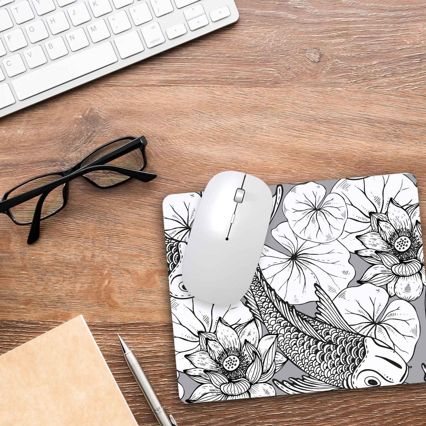 Bedrucktes Mousepad im Koi Design