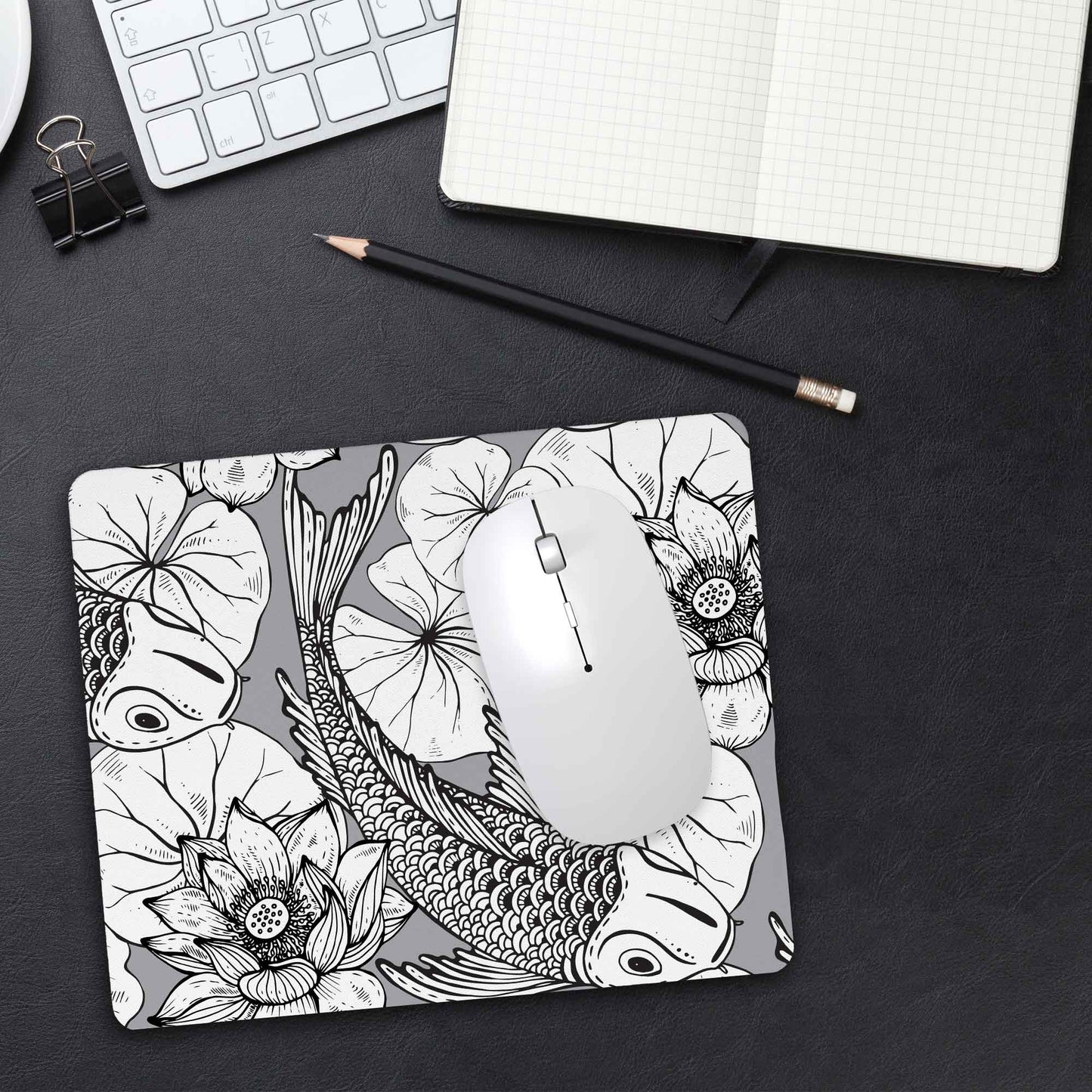 Bedrucktes Mousepad im Koi Design